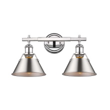 Golden 3306-BA2 CH-PW - Yep by Golden Lighting Orwell 2-light Vanity in Chrome and Pewter shade